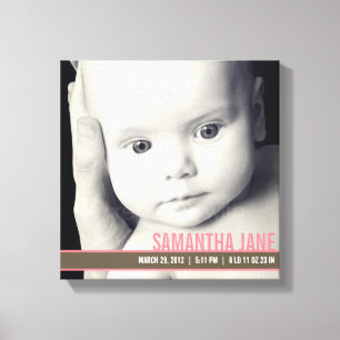 Precious Band Nursery Canvas Art - Roze Afdruk