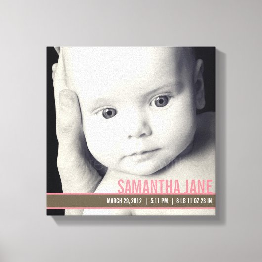 Precious Band Nursery Canvas Art - Roze Afdruk (Voorkant)