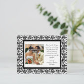 Precious Black + White bruiloft dank u Briefkaart (Staand voorkant)
