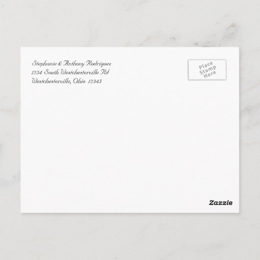 Precious Black + White bruiloft dank u Briefkaart (Achterkant)