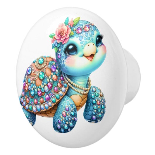 Precious Bling Baby Turtles - lees er meer over - Keramische Knop (Rechts)