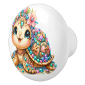 Precious Bling Baby Turtles - Meer onderweg - Keramische Knop (Rechts)