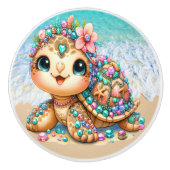 Precious Bling Baby Turtles - Meer onderweg - Keramische Knop (Voorkant)