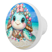 Precious Bling Baby Turtles - Meer onderweg - Keramische Knop (Rechts)