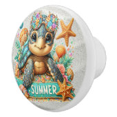 Precious Bling Baby Turtles - Meer onderweg - Keramische Knop (Rechts)