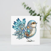 Precious Bling Birds Thema Uitnodiging (Staand voorkant)