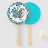 Precious Bling Birds Thema Uitnodiging Handwaaier (Voorkant en achterkant)