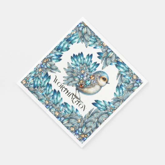 Precious Bling Birds Thema Uitnodiging Servet (Hoek)
