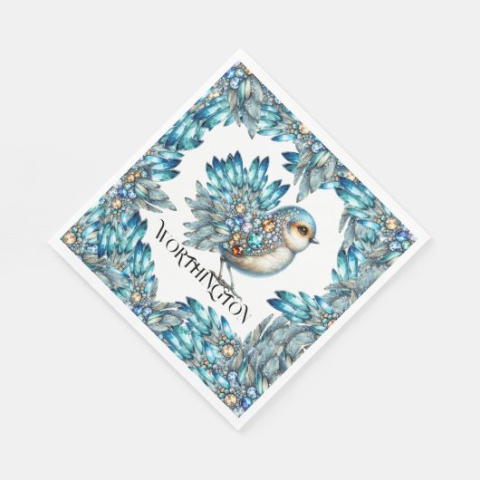 Precious Bling Vogels Thema Uitnodiging Servet (Hoek)