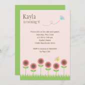 Precious Blooms Birthday Party Invitation Kaart (Voorkant / Achterkant)