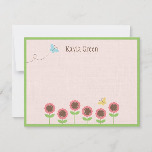 Precious Blooms Flat Thank You Card Bedankkaart (Voorkant)