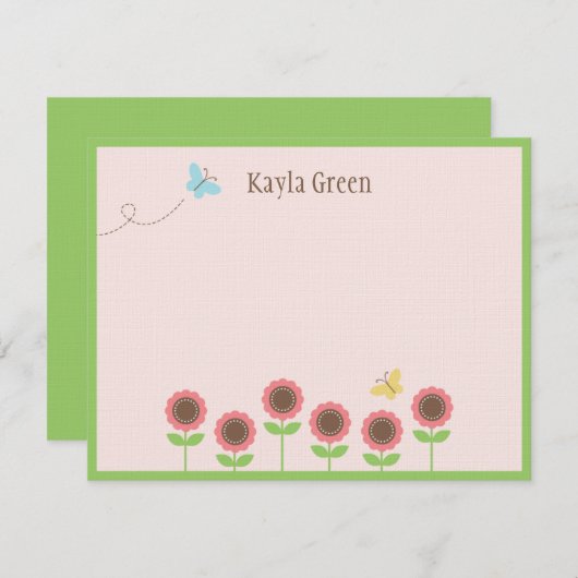 Precious Blooms Flat Thank You Card Bedankkaart (Voorkant / Achterkant)