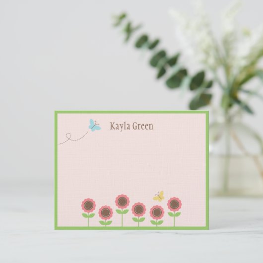 Precious Blooms Flat Thank You Card Bedankkaart (Staand voorkant)