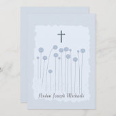 Precious Blue Religieuze Uitnodiging (Voorkant / Achterkant)