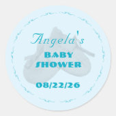 Precious Bundle Boy Baby Shower  Ronde Sticker (Voorkant)