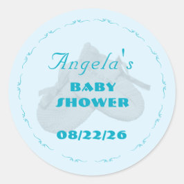 Precious Bundle Boy Baby Shower  Ronde Sticker