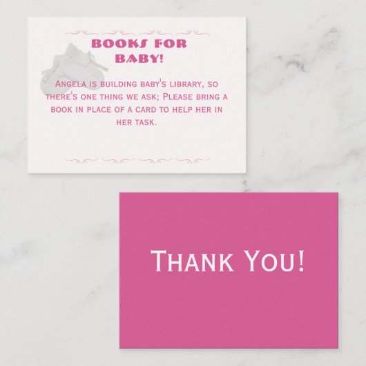 Precious Bundle Girl Baby Shower Informatiekaartje (Voorkant / Achterkant)