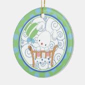 Precious Bunny Baby's eerste kerstversiering Keramisch Ornament (Links)