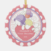 Precious Bunny Baby's eerste kerstversiering Keramisch Ornament (Voorkant)