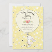 Precious Bunny Neutral Baby shower Invitation Kaart (Voorkant)