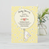 Precious Bunny Neutral Baby shower Invitation Kaart (Staand voorkant)