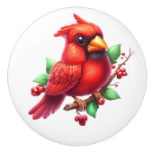 Precious Cardinal Redbird Keramische Knop (Voorkant)