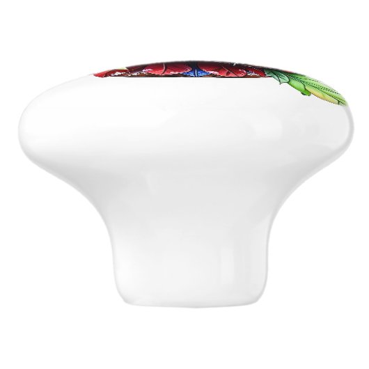 Precious Cardinal Redbird Keramische Knop (Zijkant)