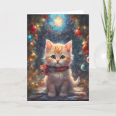Precious Christmas Kitten Art kaart (Voorkant)