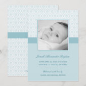 Precious Damask Baby Boy Birth Announding Aankondiging (Voorkant / Achterkant)