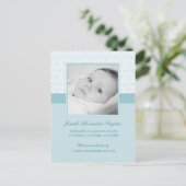 Precious Damask Baby Boy Geboorteaankondiging Aankondigingskaart (Staand voorkant)