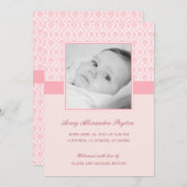 Precious Damask Baby Girl Birth Announding Aankondiging (Voorkant / Achterkant)