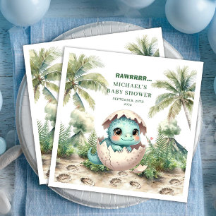 Precious Dino Baby Shower Komt Eerder Uit Servette Servet