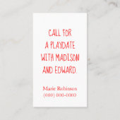 Precious Duck mama belt Contactkaartje (Achterkant)