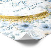 Precious Dusty Blue Flowers Gold Boy baby Custom Poster (Hoek)