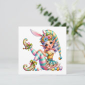 Precious Easter Elf - Elf thema uitnodiging (Staand voorkant)