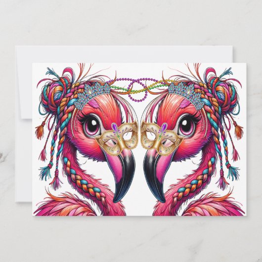 Precious Flaunty Flamingos Kaart (Voorkant)