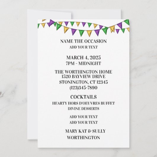 Precious Flaunty Flamingos Kaart (Achterkant)