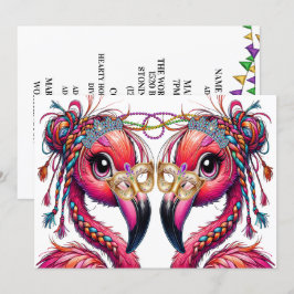 Precious Flaunty Flamingos Kaart
