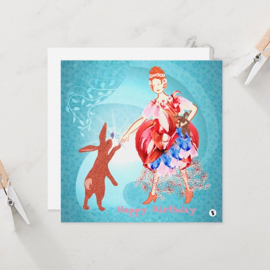 Precious Friendship Hare Princess Kaart (Voorkant / Achterkant in situ)