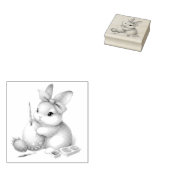 Precious Gelukkig Paashaas Schilderen Rubber Stamp Rubberstempel (Gestempeld)