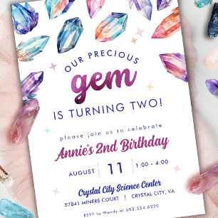 Precious Gem Girls 2e Verjaardag Crystal Kaart