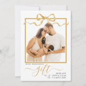 Precious Gift Elegant Foto Baby shower Bedankkaart (Voorkant)