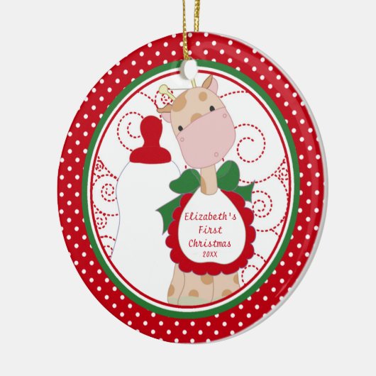Precious Giraffe Baby's eerste kerst Ornament (Links)