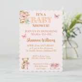 Precious Girl Teddy Bear Baby Shower Kaart (Staand voorkant)