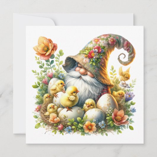 Precious Gnome Pasen Thema Uitnodiging (Voorkant)