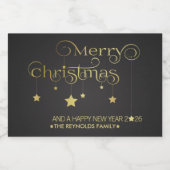 Precious Gold Merry-kerststerren 2022 Voedselcontainer Etiket (Enkel label)