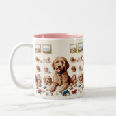 Precious Goldendoodle Artwork Tweekleurige Koffiemok (Links)