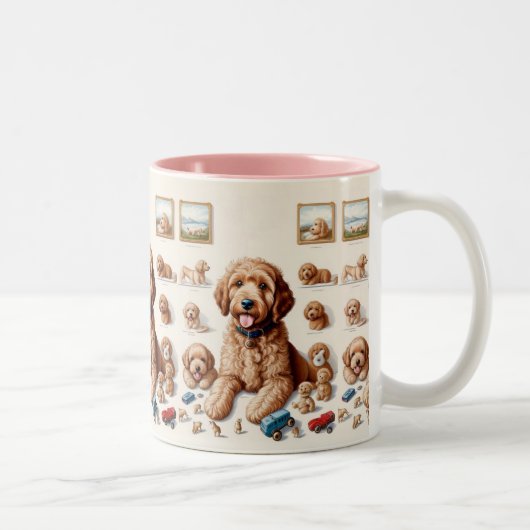 Precious Goldendoodle Artwork Tweekleurige Koffiemok (Rechts)