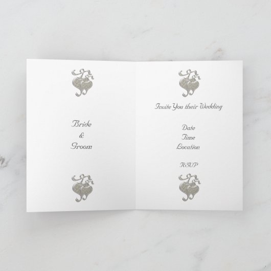 Precious Hearts Wedding Kaart (Binnen)