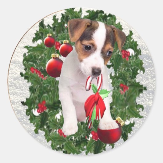 Precious Jack Russell Kerst stickers (Voorkant)